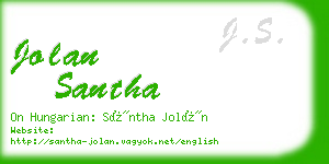 jolan santha business card